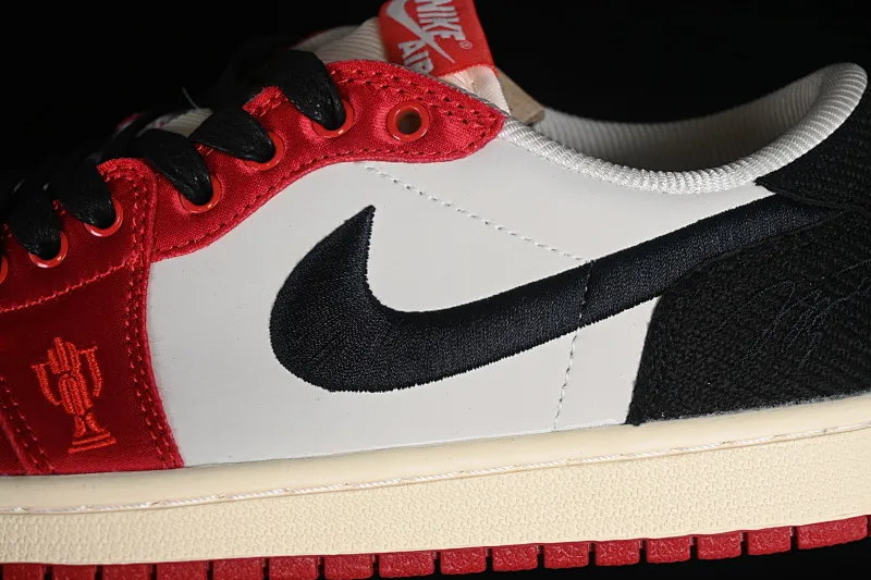 All categories Air Jordan Jordan series basketball shoes Air Jordan 1 Low Z version Trophy Room x Jordan 1 Low OG "Away" AJ1 Joe 1 black and red low-top cultural casual sneakers FN0432-100
